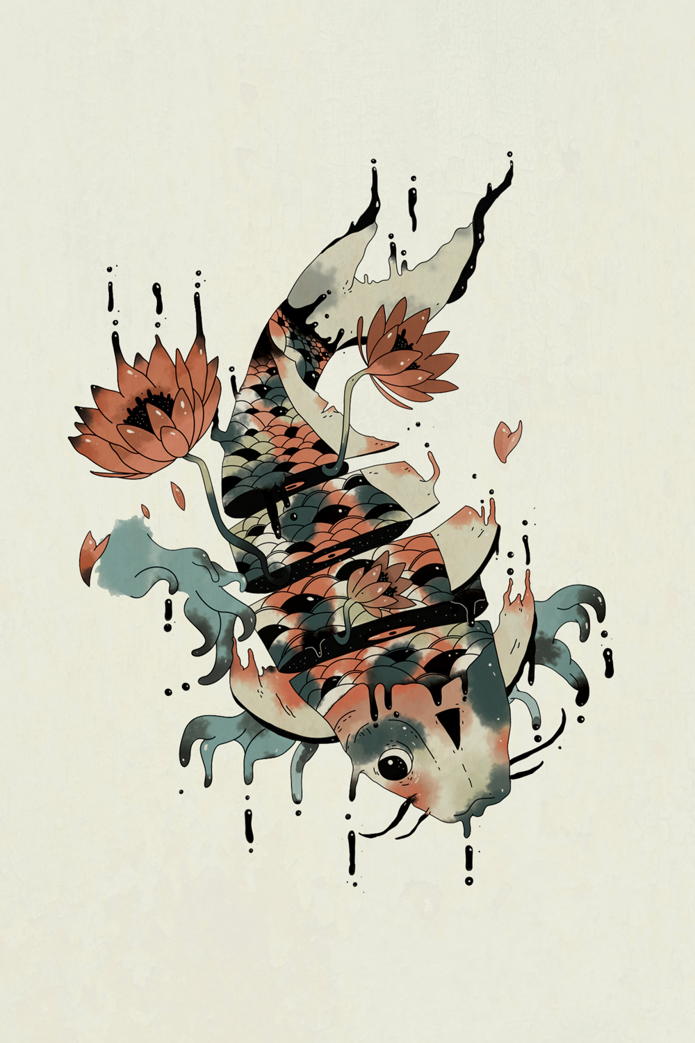 Koi Fish Illustration by Petunia